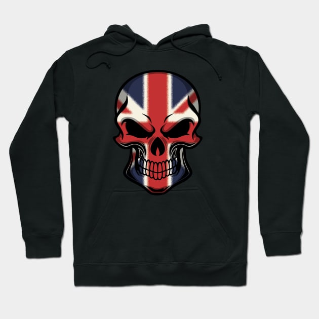 FLAG OF ENGLAND ON SKULL EMBLEM Hoodie by VERXION